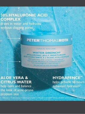 Peter Thomas Roth Water Drench Hyaluronic Jelly Face Moisturizer NEW! FULL SIZE!